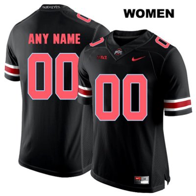 Women's NCAA Ohio State Buckeyes Custom #00 College Stitched Authentic Nike Red Number Black Football Jersey LD20U12GP